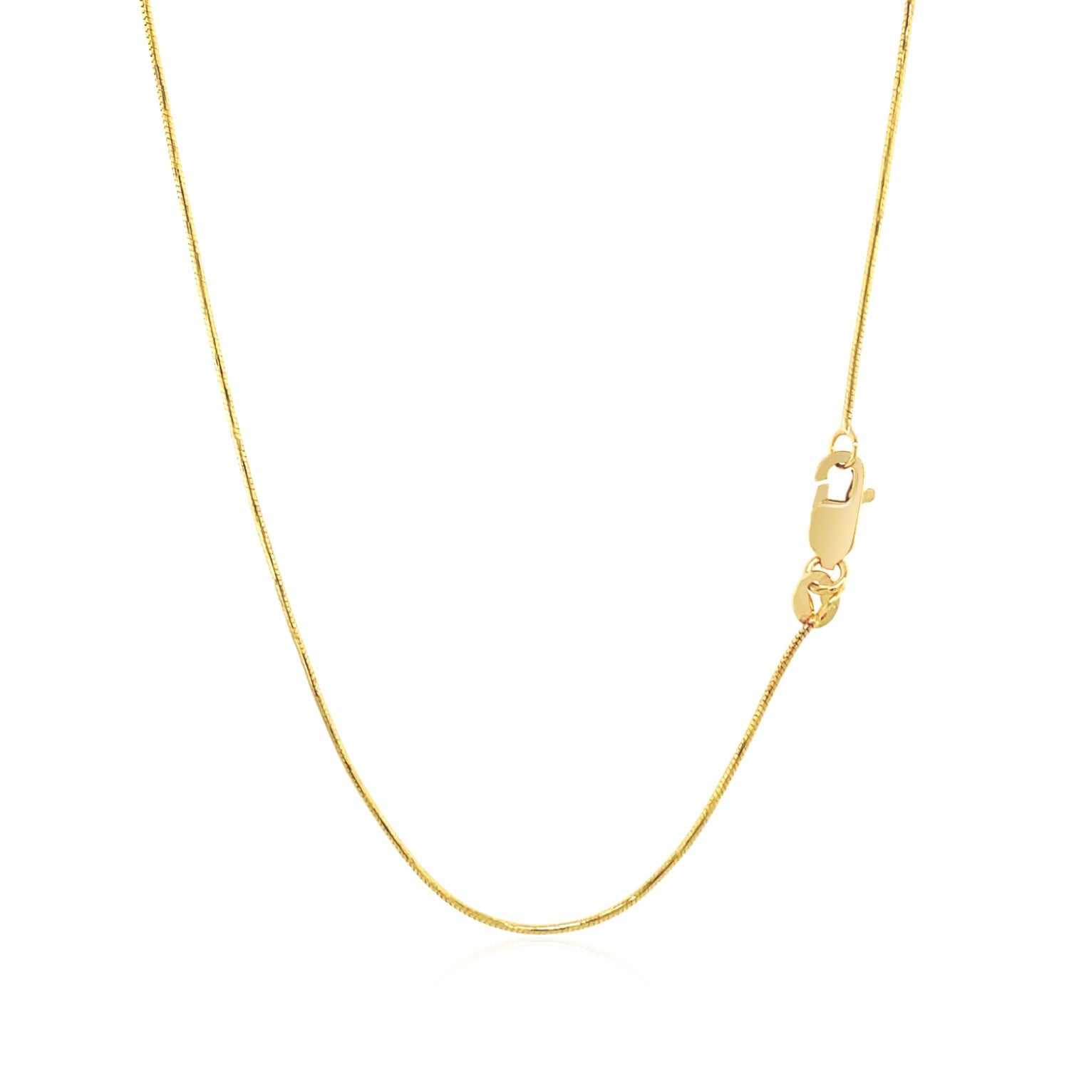 14k Yellow Gold Round Snake Chain 0.7mm Bids.com