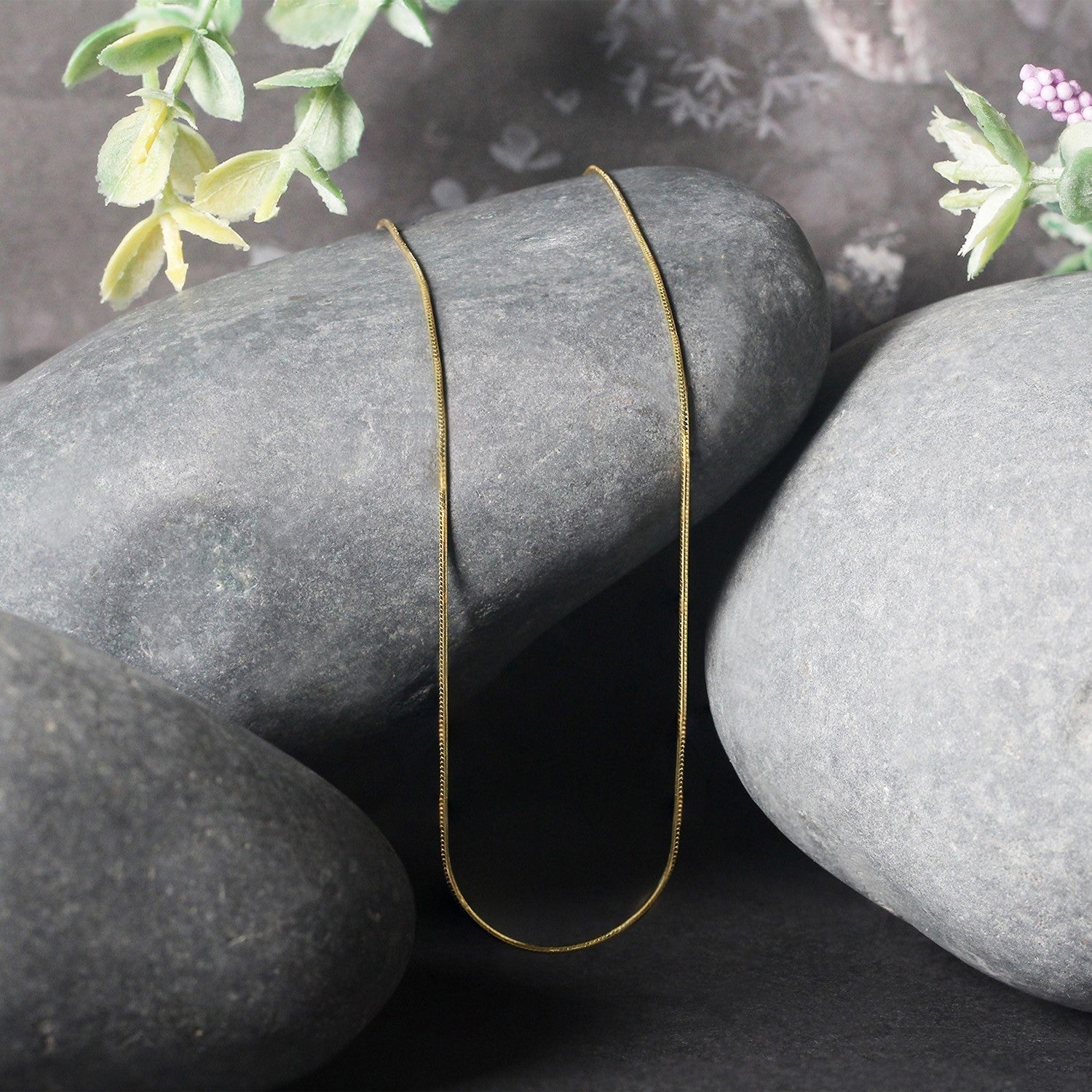 14k Yellow Gold Round Snake Chain 0.7mm Bids.com