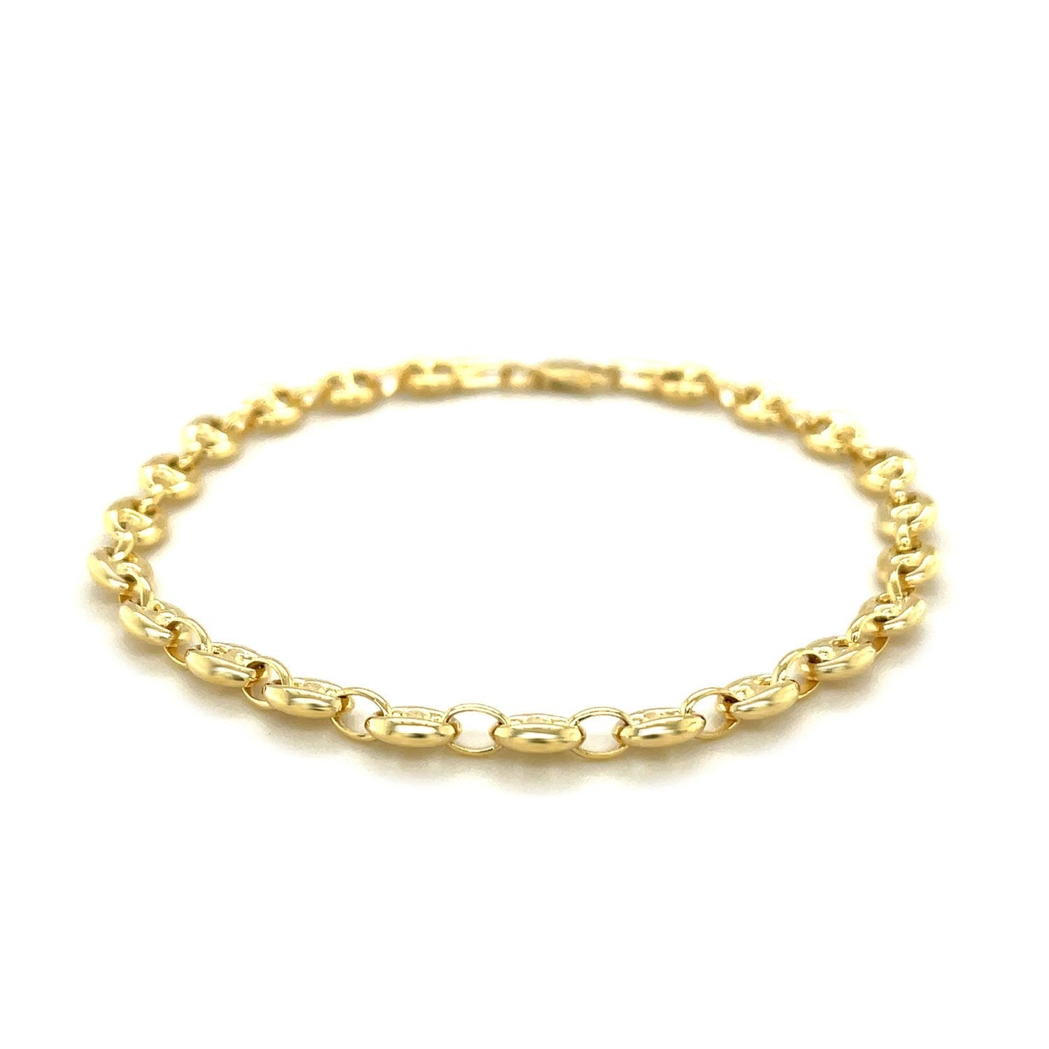 4.7mm 14k Yellow Gold Puffed Mariner Link Bracelet Bids.com