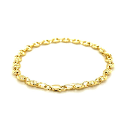 4.7mm 14k Yellow Gold Puffed Mariner Link Bracelet Bids.com
