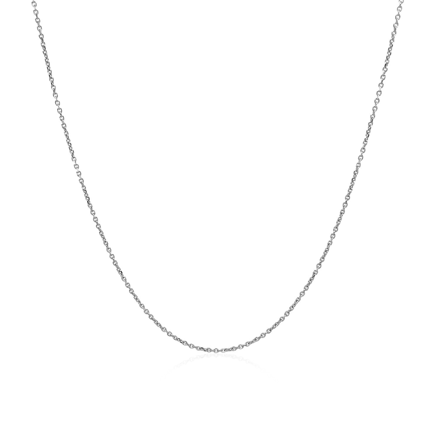 14k White Gold Cable Link Chain 0.5mm Bids.com