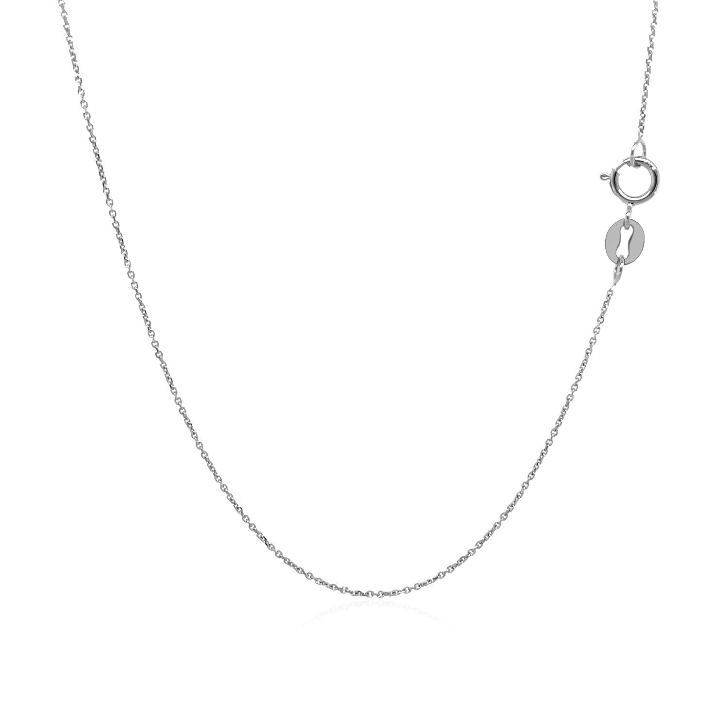 14k White Gold Cable Link Chain 0.5mm Bids.com