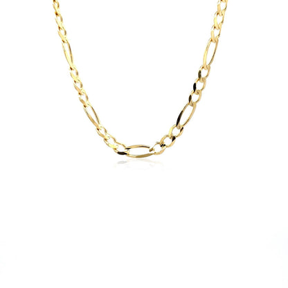 4.5mm 14k Yellow Gold Solid Figaro Chain Bids.com