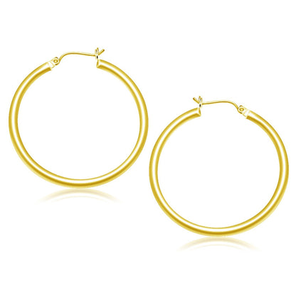 14k Yellow Gold Polished Hoop Earrings (40 mm) Bids.com