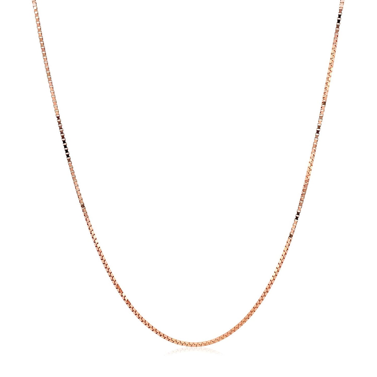 14k Rose Gold Adjustable Box Chain 0.7mm Bids.com