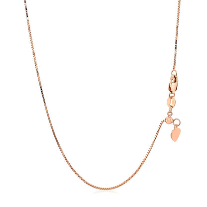 14k Rose Gold Adjustable Box Chain 0.7mm Bids.com