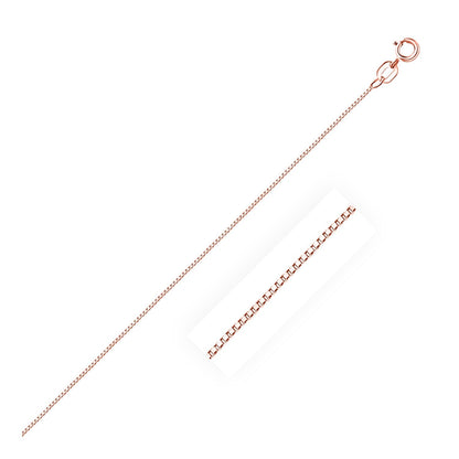 14k Rose Gold Classic Box Chain 0.6mm Bids.com