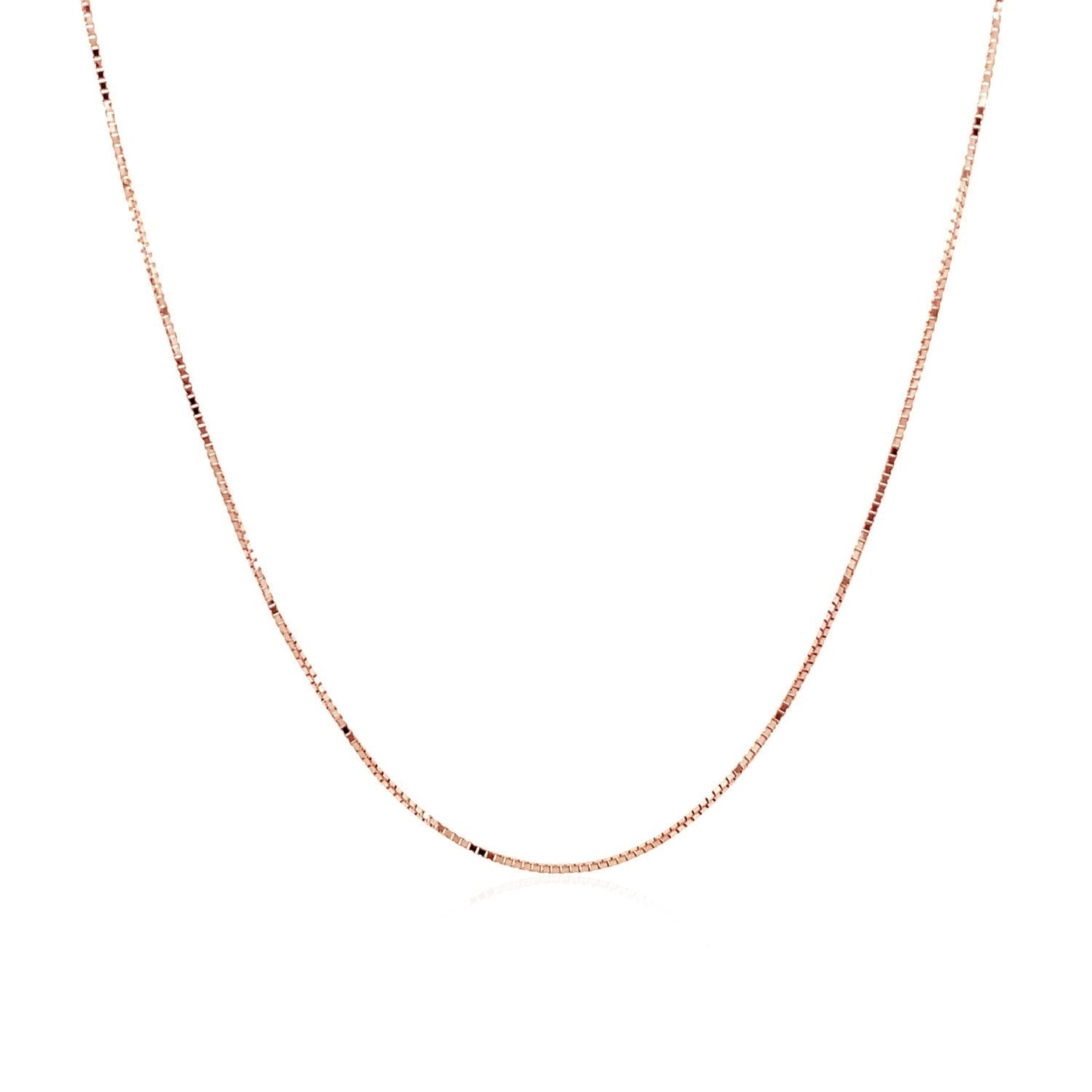 14k Rose Gold Classic Box Chain 0.6mm Bids.com