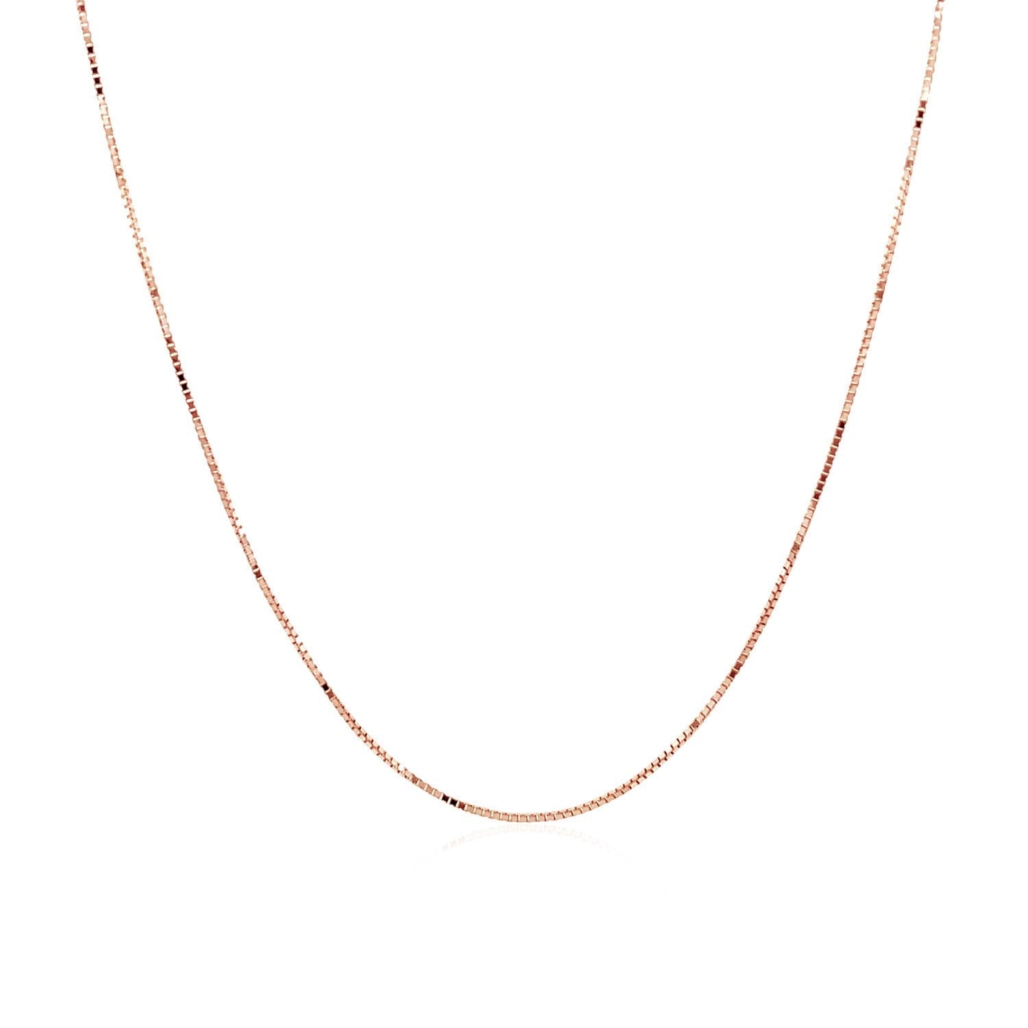14k Rose Gold Classic Box Chain 0.6mm Bids.com