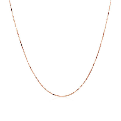 14k Rose Gold Classic Box Chain 0.6mm Bids.com