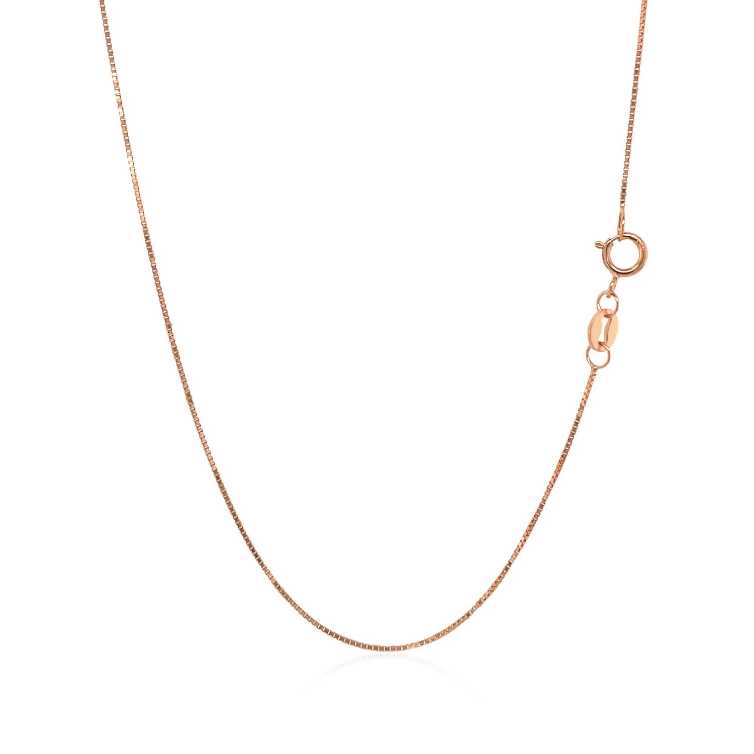 14k Rose Gold Classic Box Chain 0.6mm Bids.com