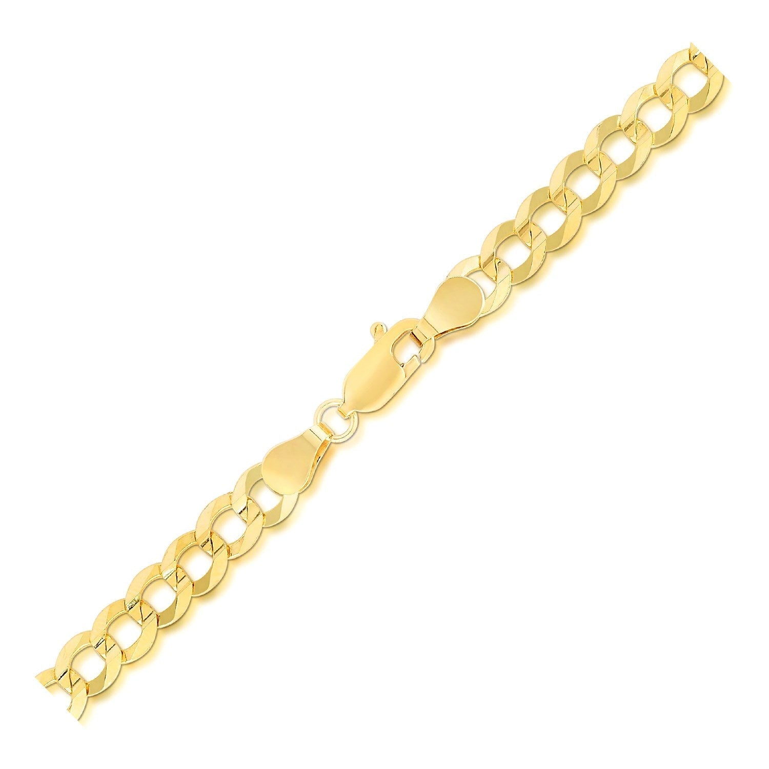 5.7mm 14k Yellow Gold Solid Curb Bracelet Bids.com