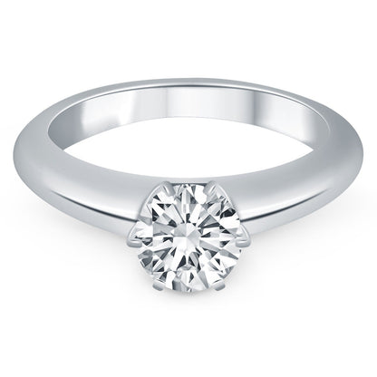 14k White Gold Solitaire Cathedral Engagement Ring Bids.com
