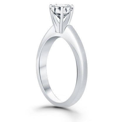 14k White Gold Solitaire Cathedral Engagement Ring Bids.com