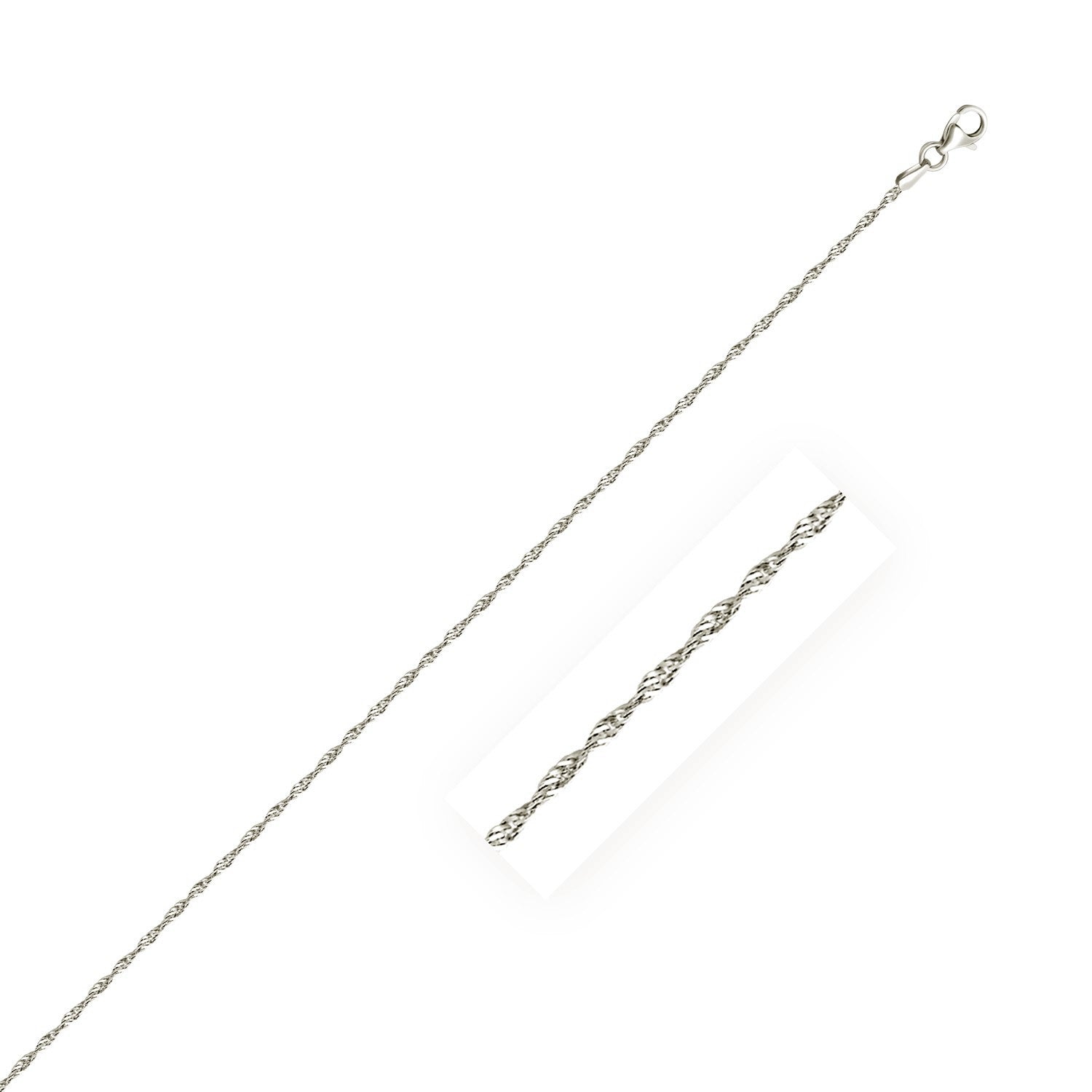 Sterling Silver 1.6mm Singapore Style Chain Bids.com
