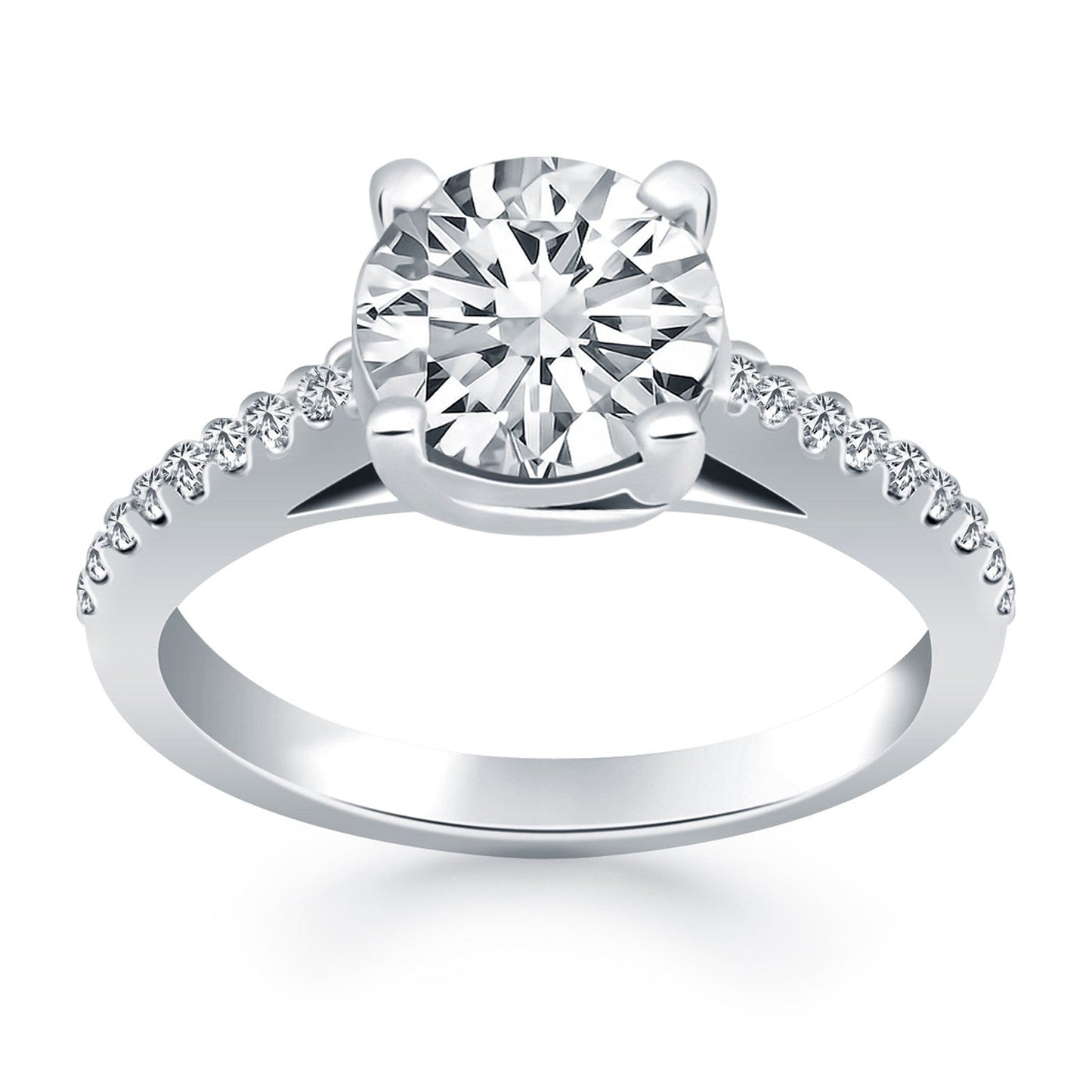14k White Gold Trellis Diamond Engagement Ring Bids.com