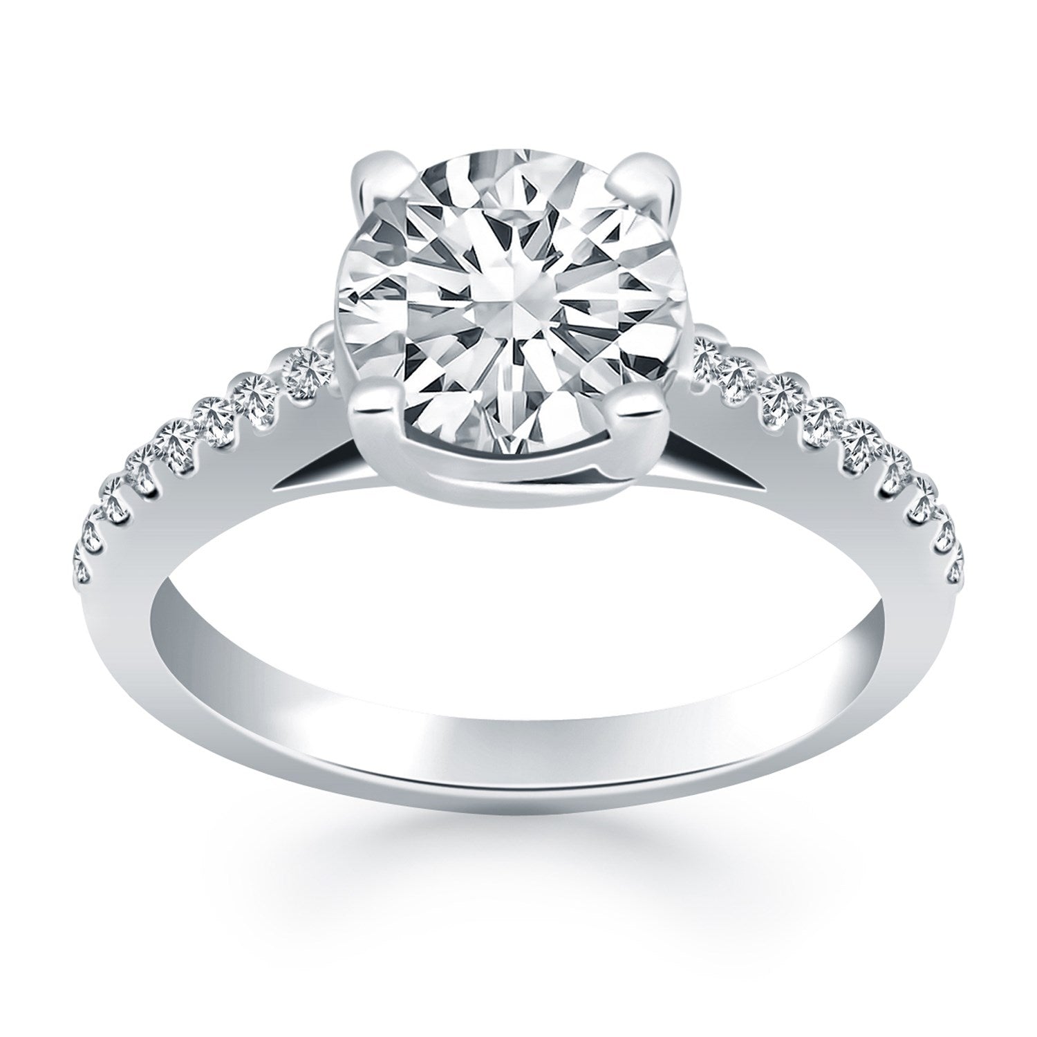 14k White Gold Trellis Diamond Engagement Ring Bids.com
