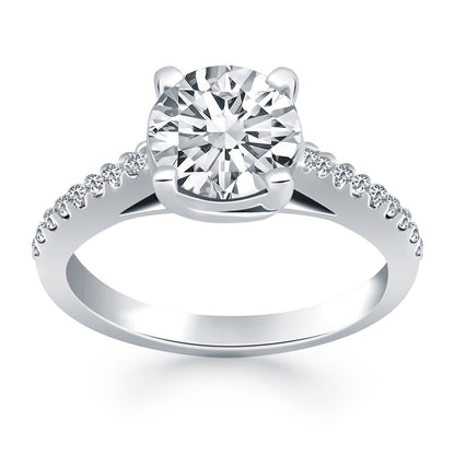 14k White Gold Trellis Diamond Engagement Ring Bids.com