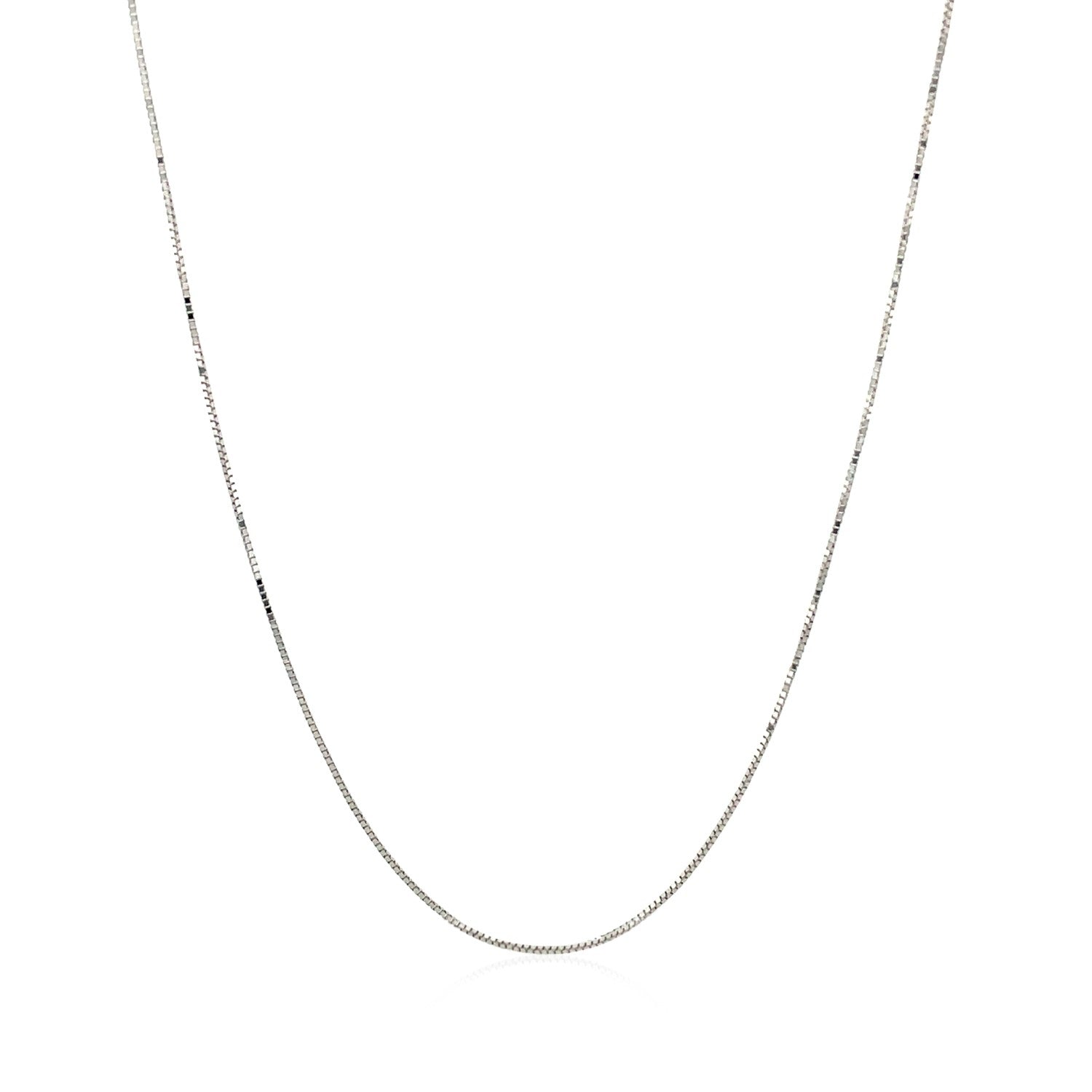 14k White Gold Classic Box Chain 0.45mm Bids.com