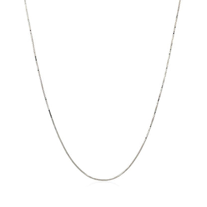 14k White Gold Classic Box Chain 0.45mm Bids.com