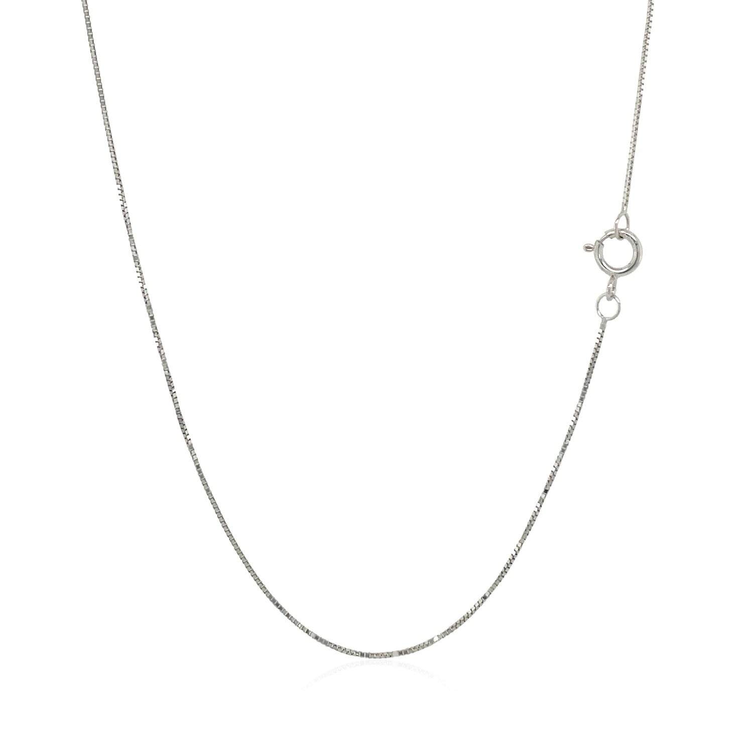 14k White Gold Classic Box Chain 0.45mm Bids.com