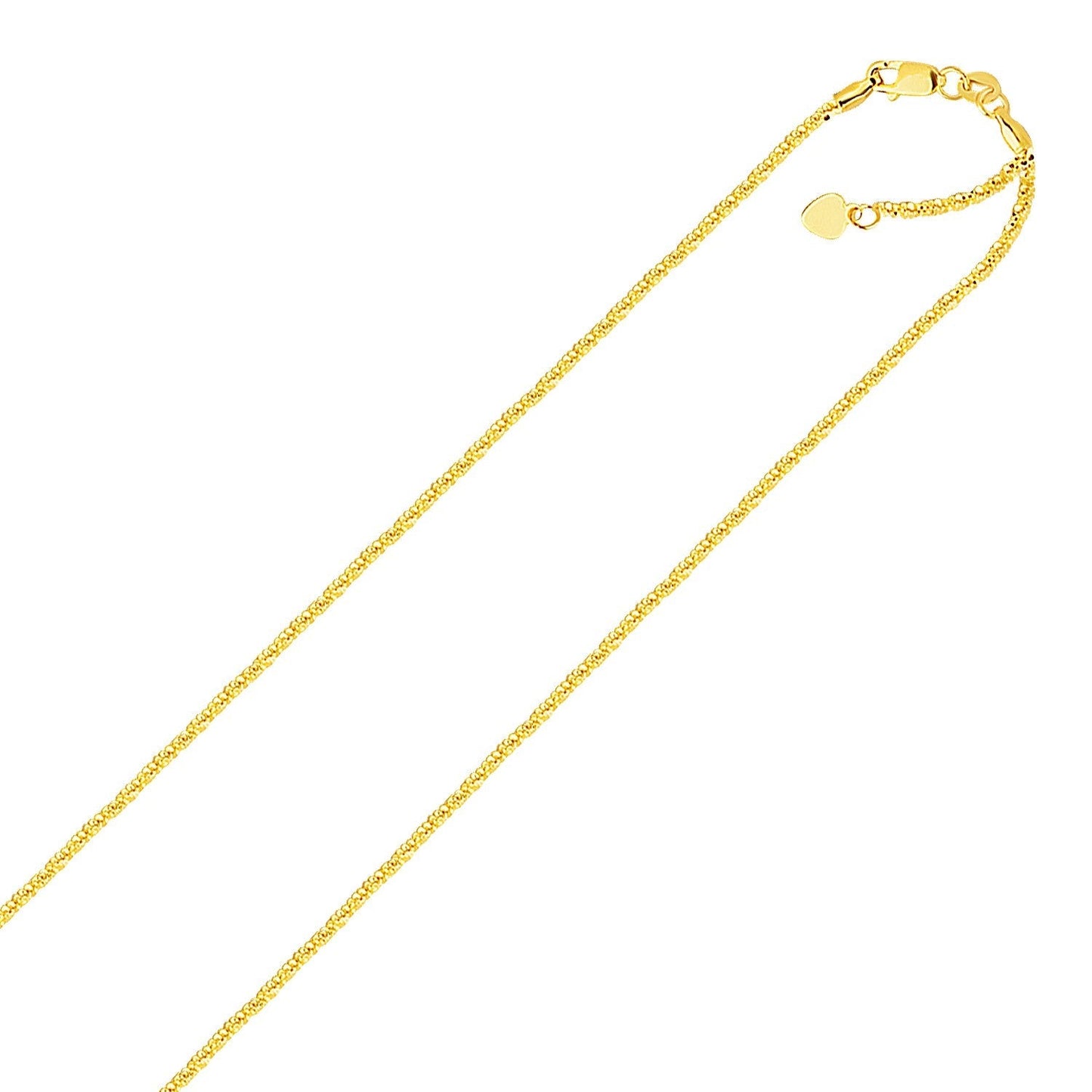 14k Yellow Gold Adjustable Sparkle Chain 1.5mm Bids.com