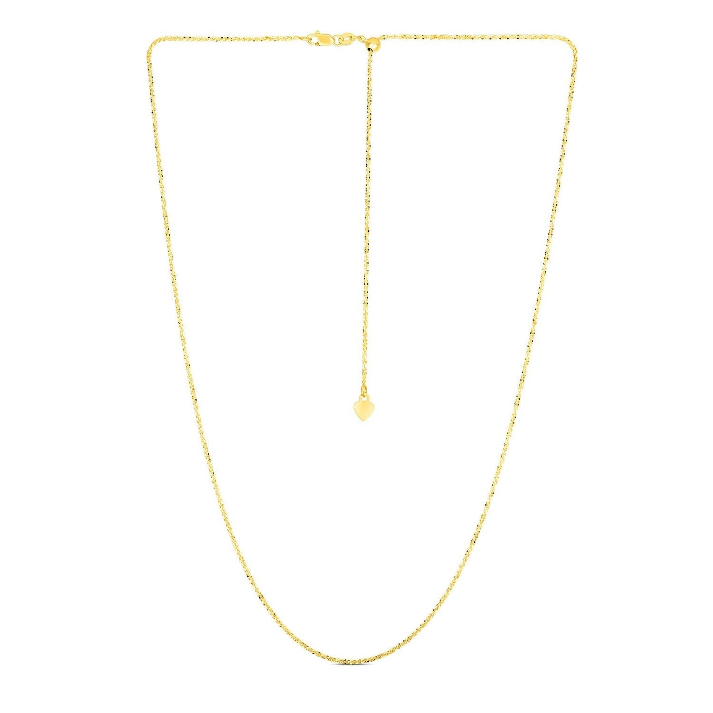 14k Yellow Gold Adjustable Sparkle Chain 1.5mm Bids.com