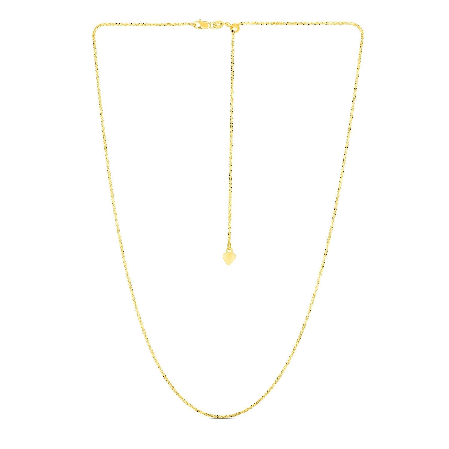 14k Yellow Gold Adjustable Sparkle Chain 1.5mm Bids.com