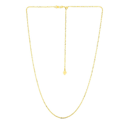 14k Yellow Gold Adjustable Sparkle Chain 1.5mm Bids.com