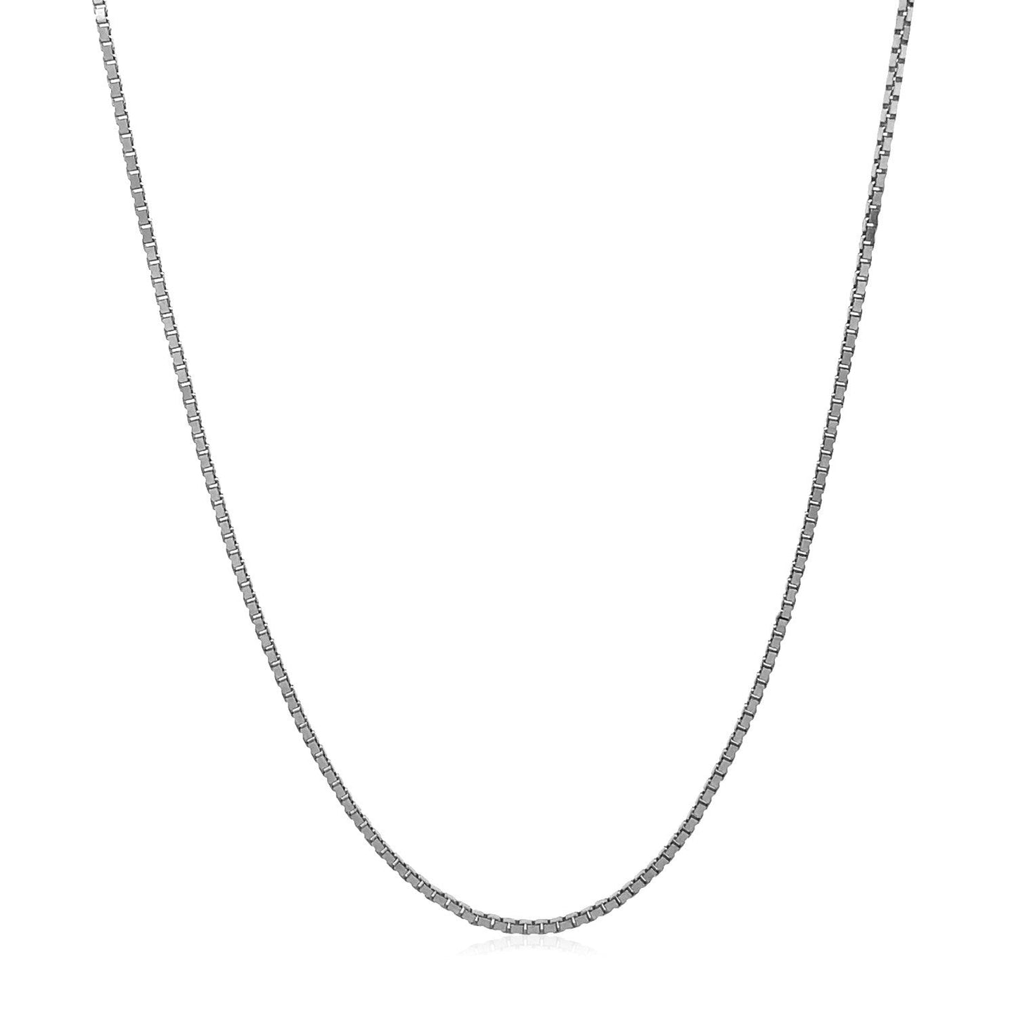 14k White Gold Adjustable Box Chain (1.10 mm) Bids.com