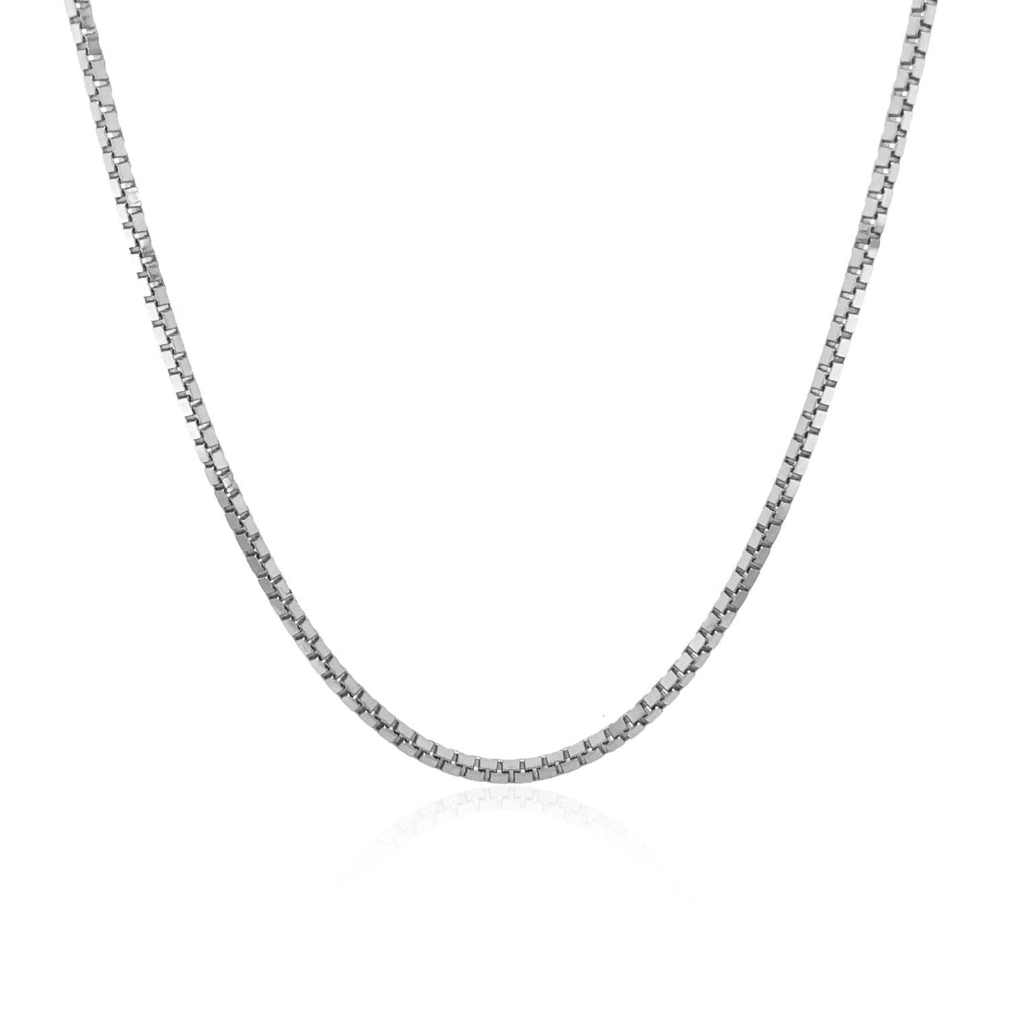 14k White Gold Classic Box Chain 1.4mm Bids.com