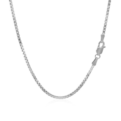 14k White Gold Classic Box Chain 1.4mm Bids.com