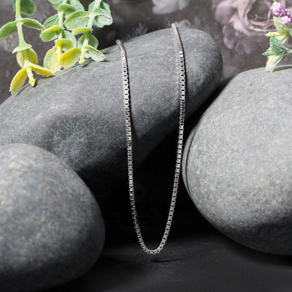 14k White Gold Classic Box Chain 1.4mm Bids.com