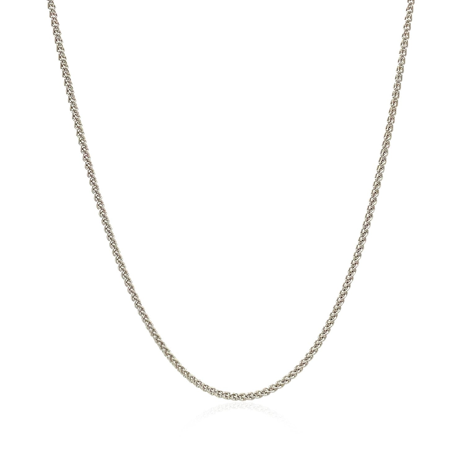 18k White Gold Round Wheat Chain 1.4mm Bids.com