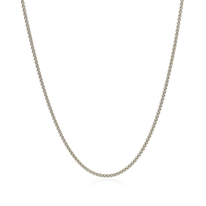 18k White Gold Round Wheat Chain 1.4mm Bids.com