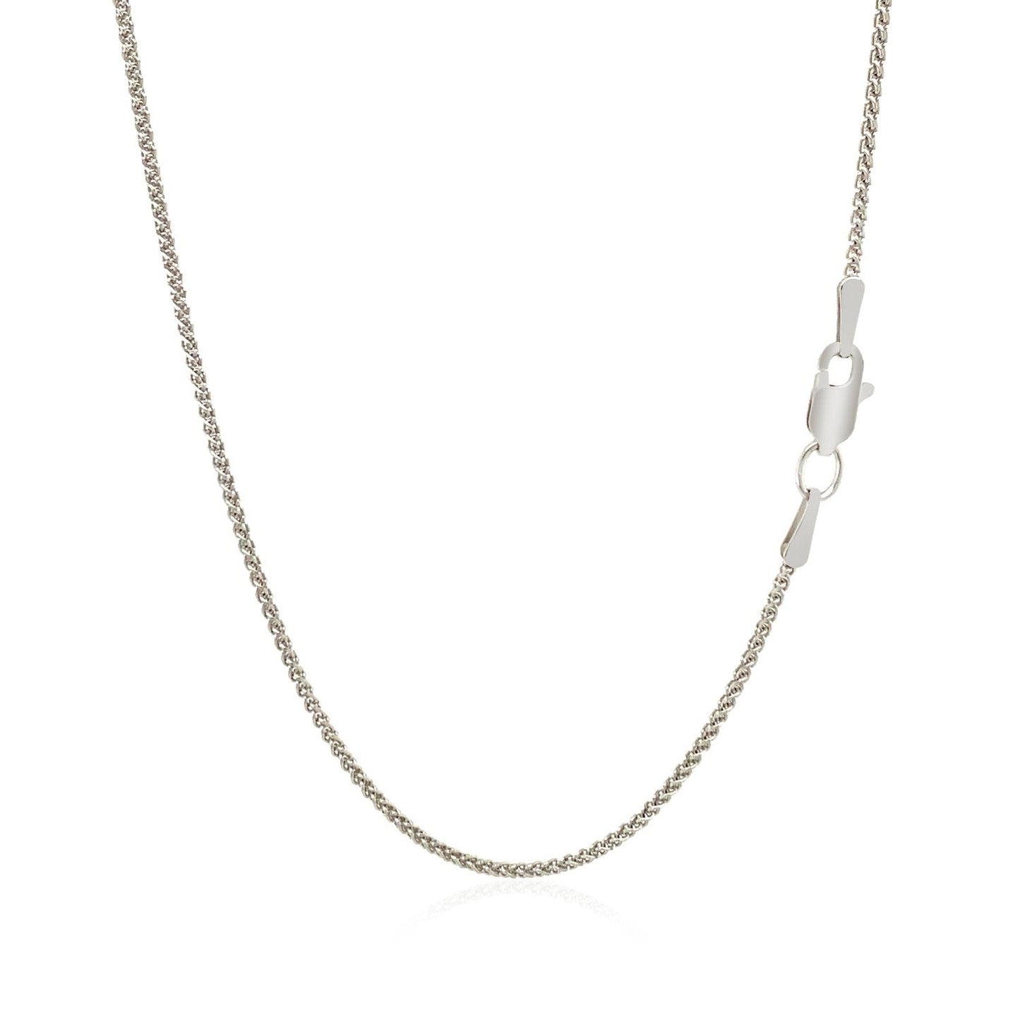 18k White Gold Round Wheat Chain 1.4mm Bids.com