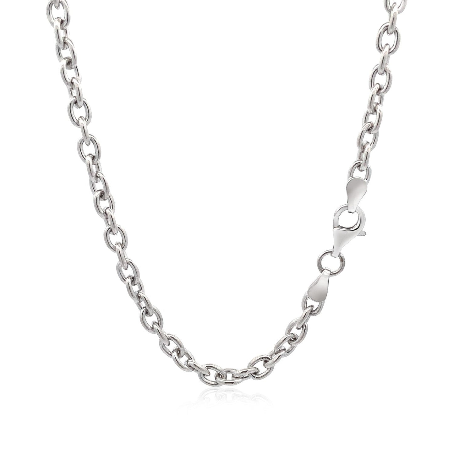 Sterling Silver Rhodium Plated Chain Bracelet with a Flat Heart Motif Station Bids.com