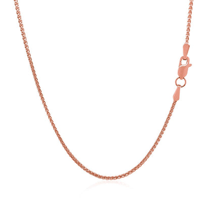 14k Rose Gold Diamond Cut Round Wheat Chain 1.1mm Bids.com