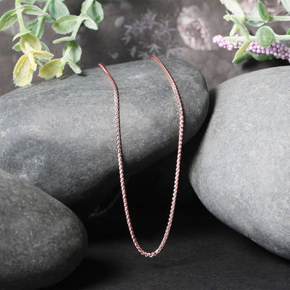 14k Rose Gold Diamond Cut Round Wheat Chain 1.1mm Bids.com