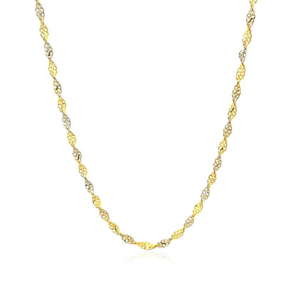 2.0mm 14k Two-Tone Gold Singapore Chain Bids.com
