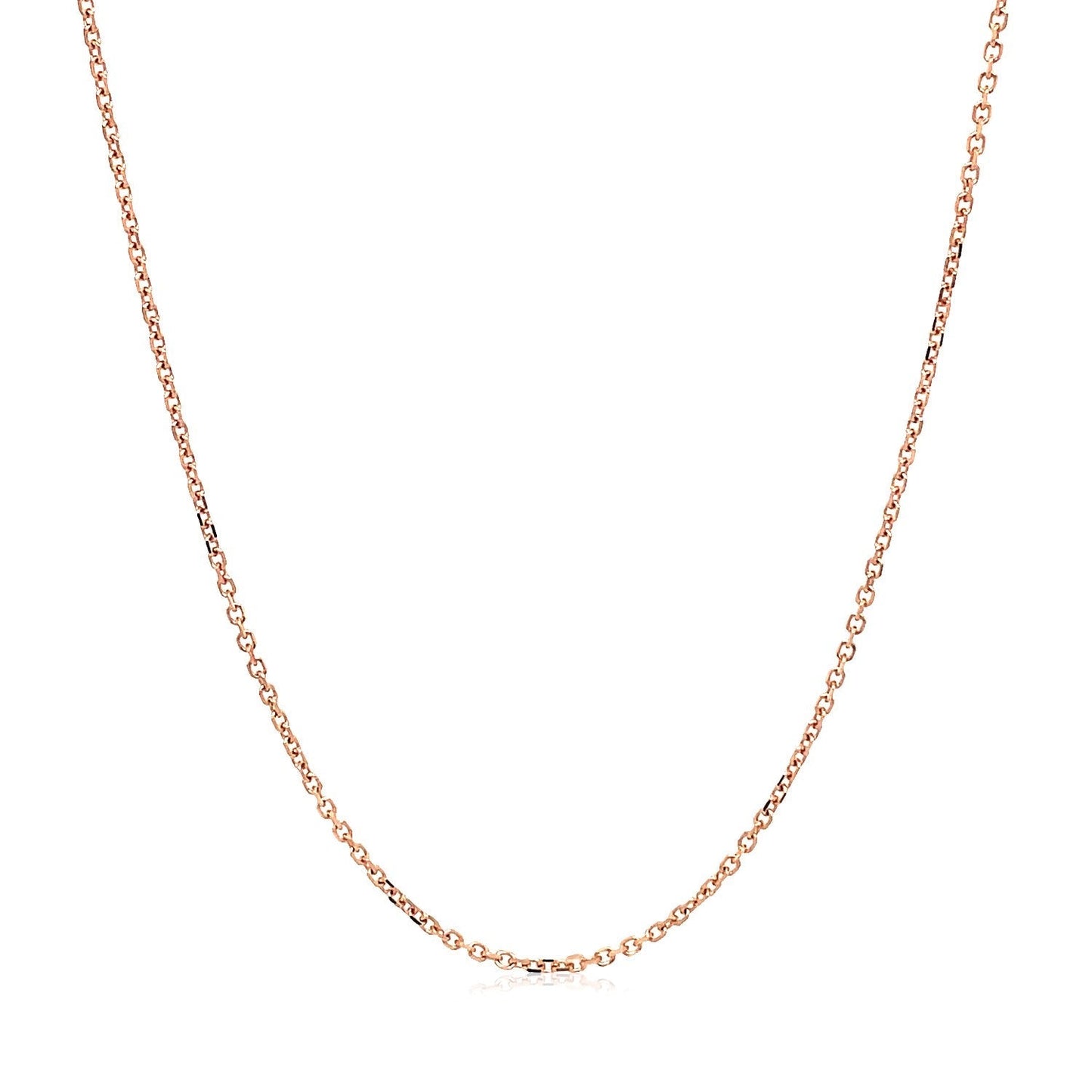 14k Rose Gold Diamond Cut Cable Link Chain 1.1mm Bids.com