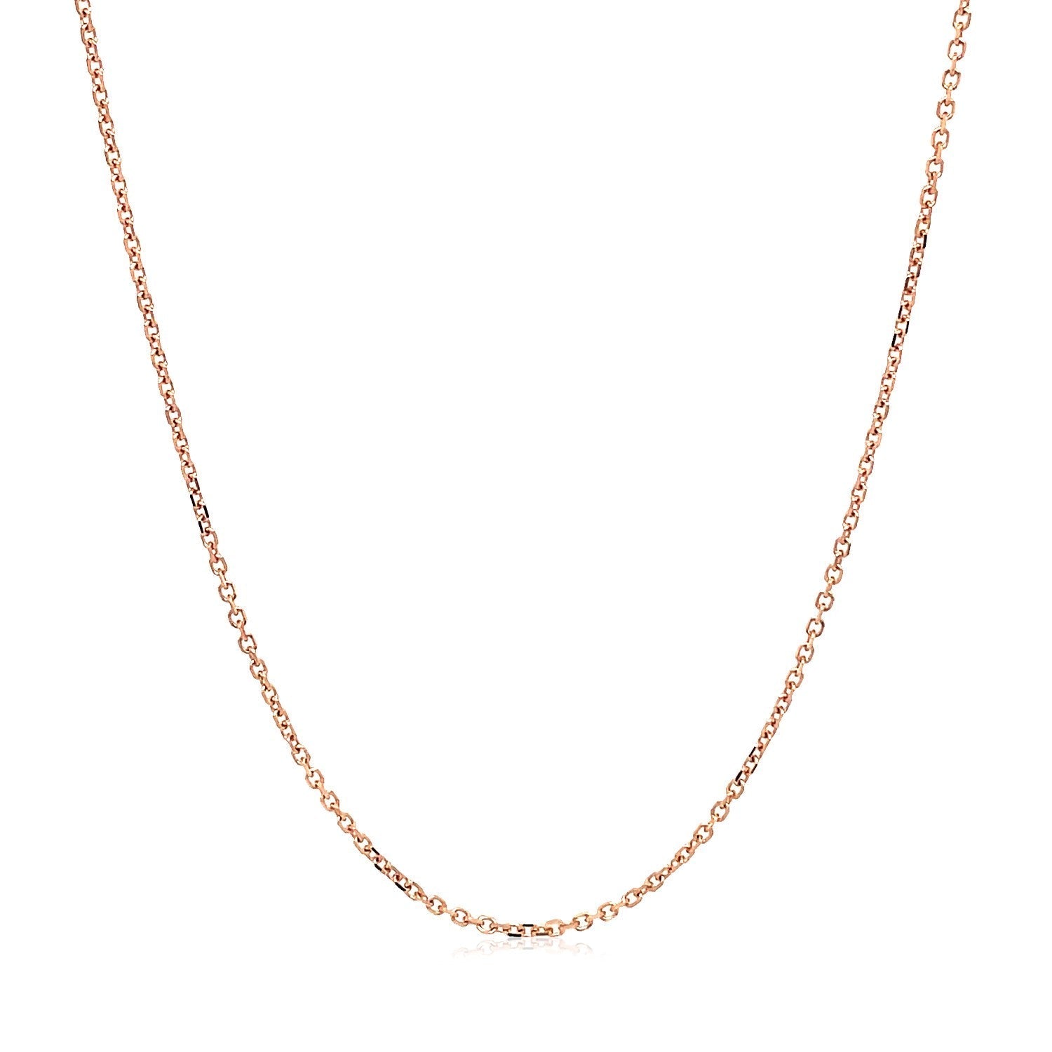 14k Rose Gold Diamond Cut Cable Link Chain 1.1mm Bids.com