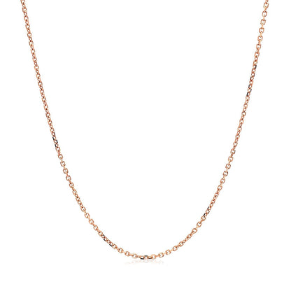 14k Rose Gold Diamond Cut Cable Link Chain 1.1mm Bids.com