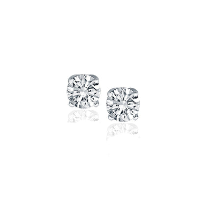 14k White Gold Diamond Four Prong Stud Earrings (1/2 cttw) Bids.com