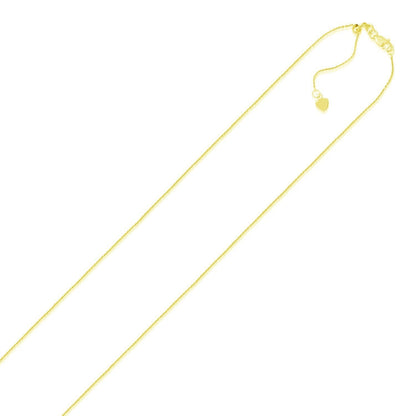 14k Yellow Gold Adjustable Cable Chain 0.9mm Bids.com