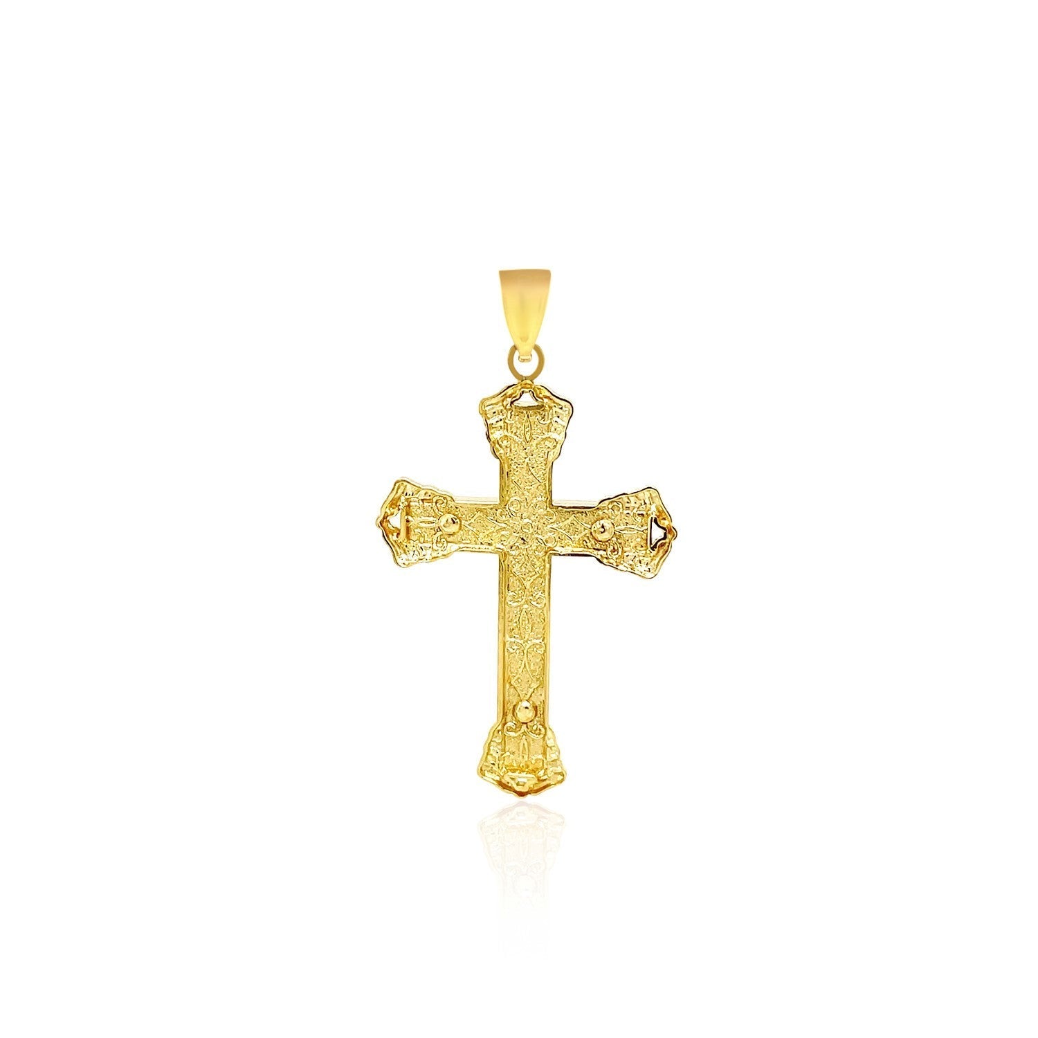 14k Yellow Gold Black Onyx Cross Pendant Bids.com