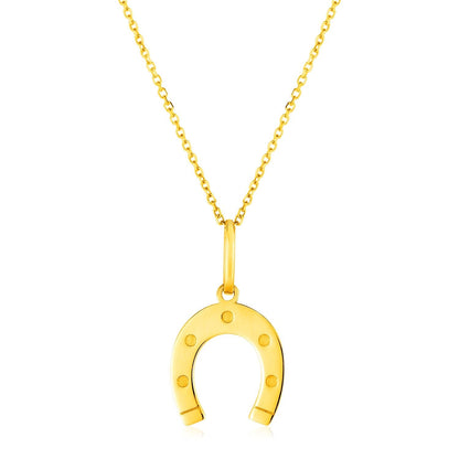 14K Yellow Gold Necklace with Horseshoe Bids.com