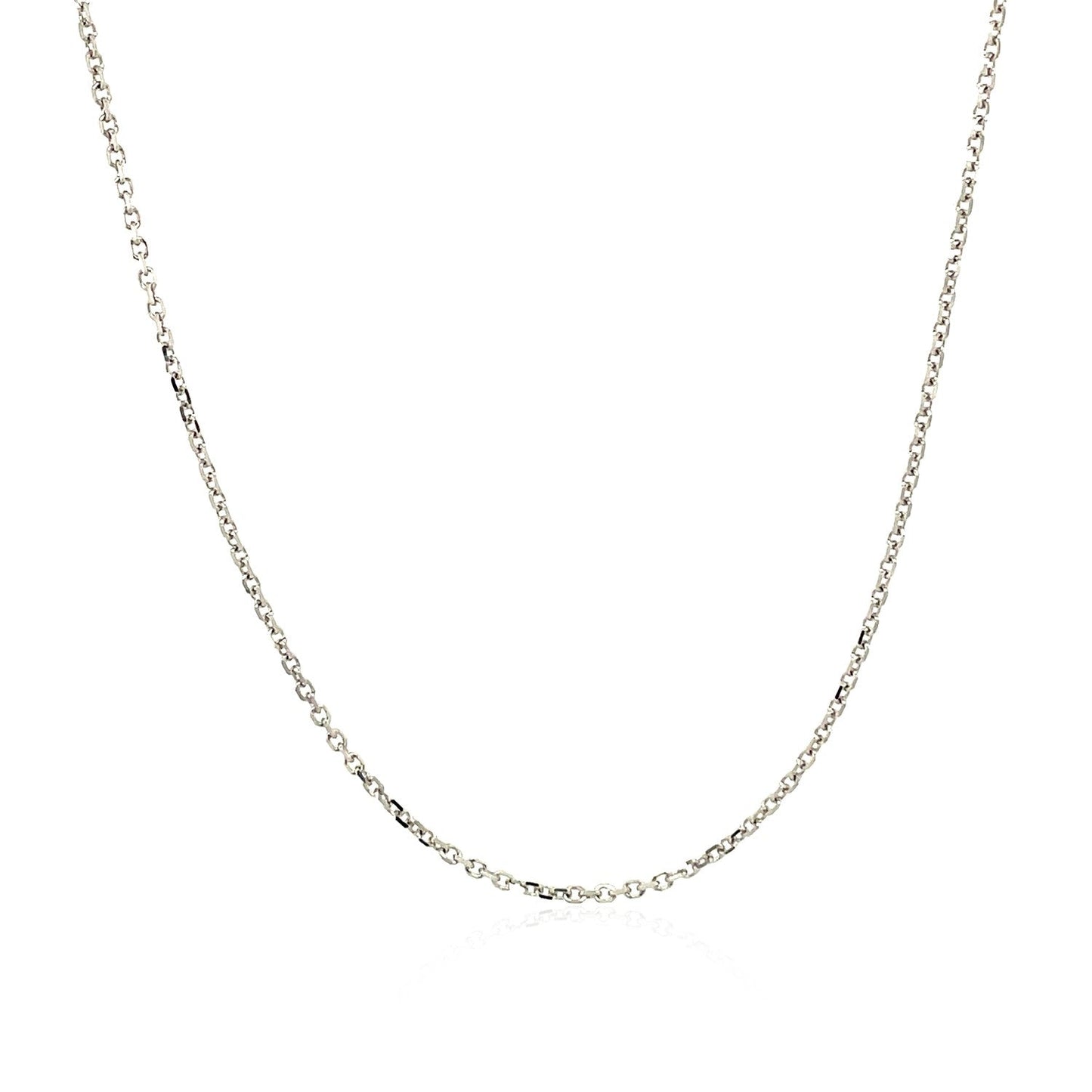 14k White Gold Diamond Cut Cable Link Chain 1.1mm Bids.com