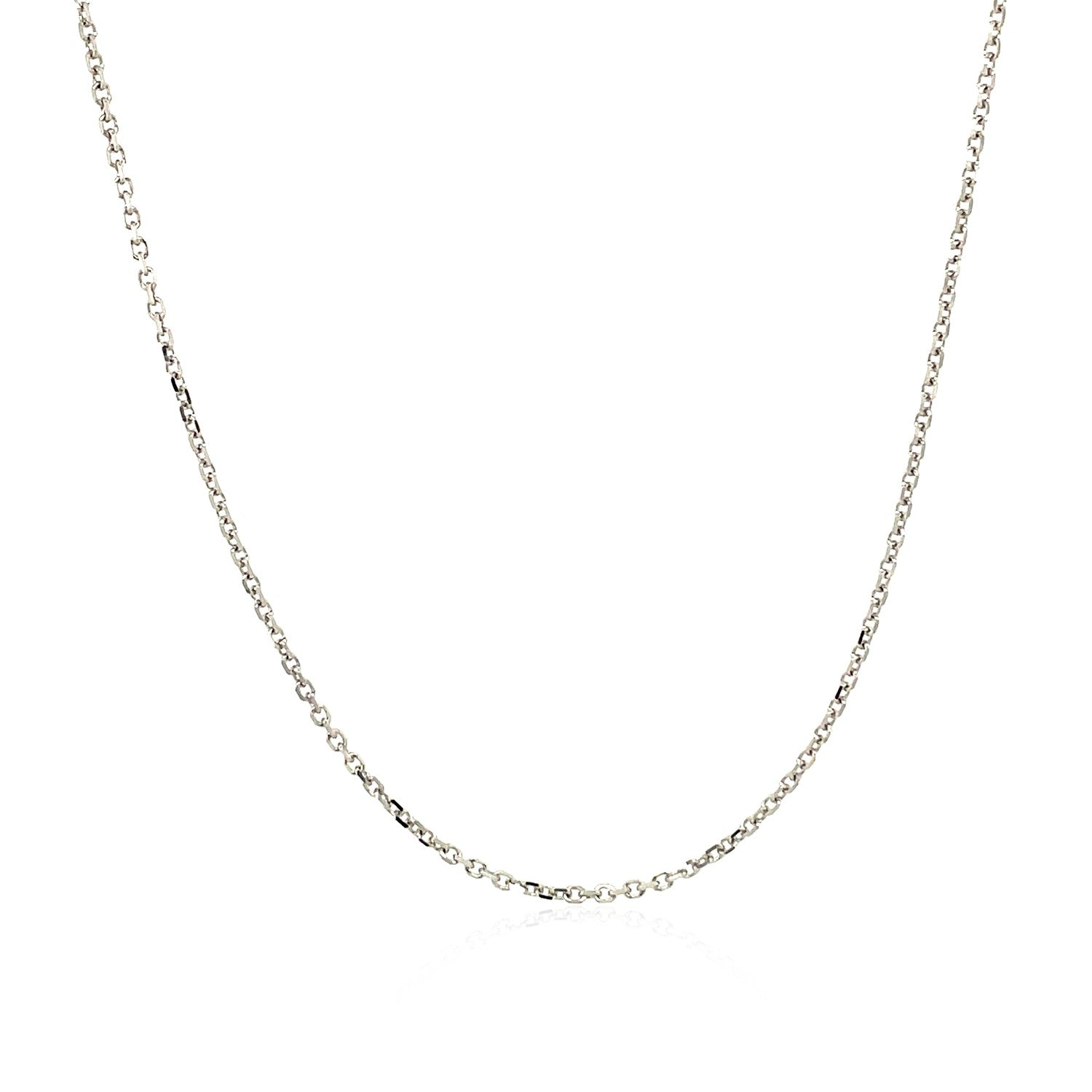 14k White Gold Diamond Cut Cable Link Chain 1.1mm Bids.com
