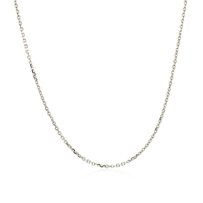 14k White Gold Diamond Cut Cable Link Chain 1.1mm Bids.com